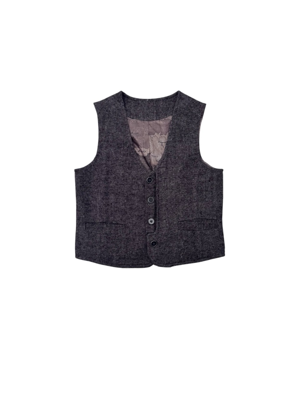 Coode Bear Children's Tweed button down Vest - Classic Kids Waistcoat Sz 7T